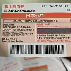 JAL株主優待券の画像