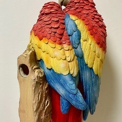 オウム レッド&ブルー Parrot 強化プラスチック 置物 軽量 フィギュアの画像