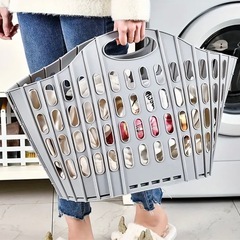 新品★白★洗濯カゴ★ランドリーバスケット★の画像
