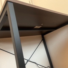 広々使えるシンプルデスク(ダークブラウン)の画像