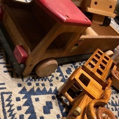 トラック 木製 置き物 レトロの画像