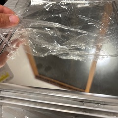 新古品　卓上 アルミフレーム　ミラー 鏡 26x20cmの画像