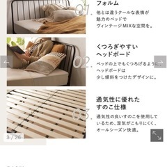 RASIK アイアンベッド リニーク フレームのみ セミダブルの画像