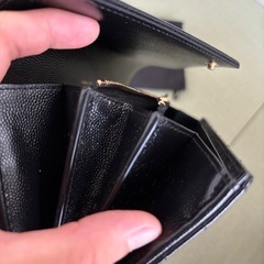 YSL ブラックレザー長財布 保存袋付きの画像