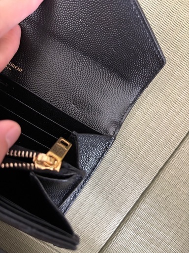 YSL ブラックレザー長財布 保存袋付き