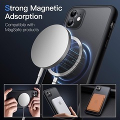 新品！JETech iPhone 11 6.1インチ用 マグネット ケース MagSafeに対応 半透明のマット背面 薄型 耐衝撃 カバー (ブラック)の画像