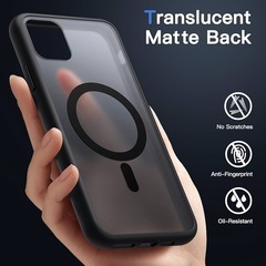 新品！JETech iPhone 11 6.1インチ用 マグネット ケース MagSafeに対応 半透明のマット背面 薄型 耐衝撃 カバー (ブラック)の画像