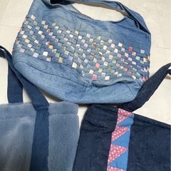 中古🌺✨手提げトートバッグ 日焼け有り 3点セット の画像