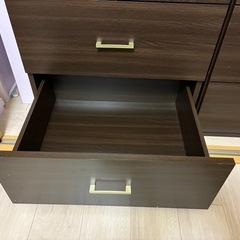 ワードローブ　衣類収納　ハンガー　パイプ　ブラウン　2個セットの画像