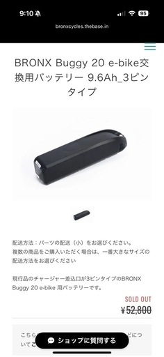 BRONX Buggy 20 e-bike 9.6Ah_3ピンタイプ　ブロンクスバギー