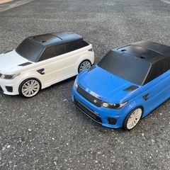 子供用 乗用キャリーケース！レンジローバースポーツSVR 白の画像