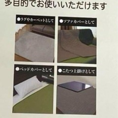 軽量　薄手　キルティング　カバー　ラグ　グレー　195x195cmの画像