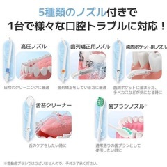 口腔洗浄器 ジェットウォッシャー ウォーターフロスIPX7防水USB充電式の画像