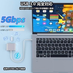 USB C HDMI アダプタ 3in1-4K@30Hz解像度出力/100W Pの画像