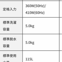2021年製の新品洗濯機の画像