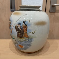 九谷焼 陶勝作 蓋付壷 七福神図 共箱 立札 壺 花瓶 花器 花生 花入 華道具 陶磁器 骨董品 古美術品の画像
