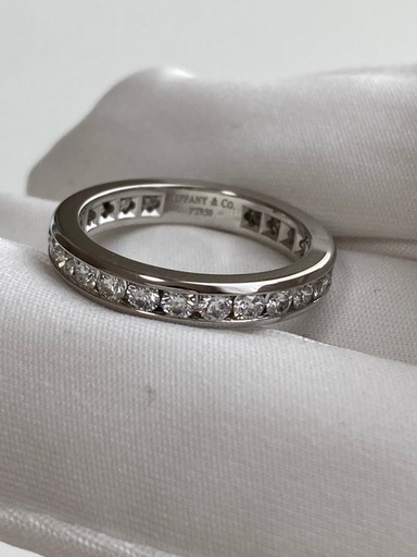 【美品】ティファニー リング チャネル フルエタニティ 10号 3.2mm