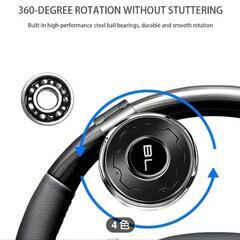 新品未使用シルバー銀色スチールボールベアリング付きカーステアリングホイールターンシグナルヘルパーボール - エルゴノミックデザイン、簡単取り付け、視認性と安全性向上のための耐久性ブラック＆メタリック仕上げ、ステアリングホイールアクセサリーの画像