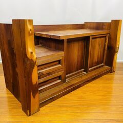【ヴィンテージ】置き床間 無垢材 民芸家具 サイズ:横幅88cm×奥行36.5cm×高さ45cmの画像