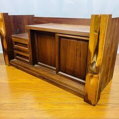【ヴィンテージ】置き床間 無垢材 民芸家具 サイズ:横幅88cm×奥行36.5cm×高さ45cmの画像