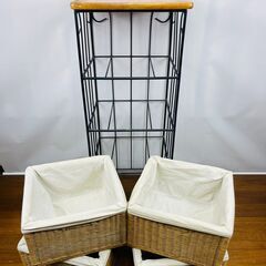 4段ラック バスケット カゴ引き出し サイズ:横幅40cm×奥行36cm×高さ104cmの画像