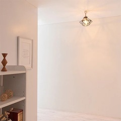 ぼん家具　アンティーク　シーリングライト ガラス 照明 LED対応　電球付きの画像