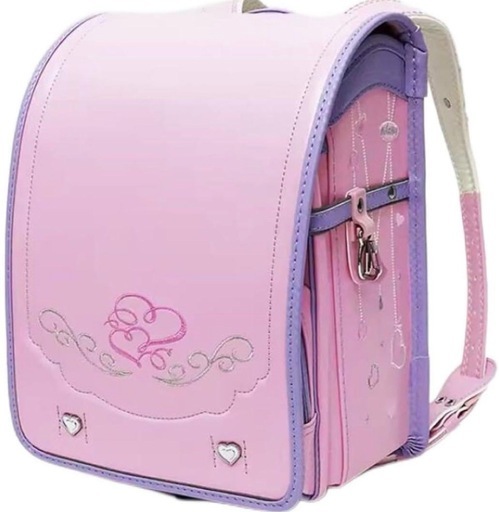 新品 箱破れあり　かわいい ランドセル ピンク ハート刺繍 軽量 高耐久 性 撥水 自動ロック機能