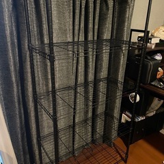 黒 スチールラック 数年使用の画像