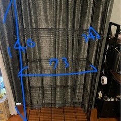 黒 スチールラック 数年使用の画像