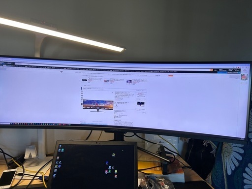 JAPANNEXT 49インチ モニター DWQHD 5120x1440解像度 VA ディスプレイ (HDMI/DisplayPort/スピーカー内蔵/ブルーライトカット) JN-VC490DWQHDR