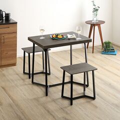 大理石調ダイニングテーブル＆チェア　三点セット　の画像