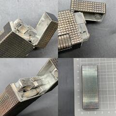 I332　Dunhill ダンヒル ライター　シルバーカラー ダイヤモンドカット 着火未確認 喫煙具 ブランドライター　の画像
