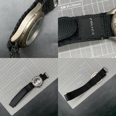 J365不動 POLICE ポリス メンズウォッチ 腕時計 クォーツ 3針　30メートル防水（3気圧防水）ブラック文字盤×シルバーカラー　中古の画像