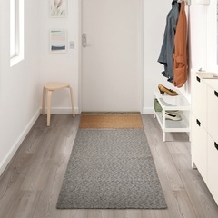 IKEA ラグ  ティプヘデ ブラック／ナチュラルの画像