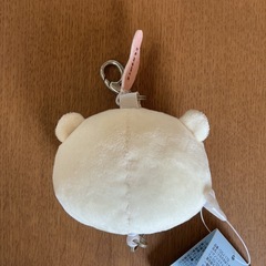 伸びるキーリング🔑 ともだちはくま ストラップ タグ付き🏷️ 可愛い モフモフ 1点物❗️　肌色の画像