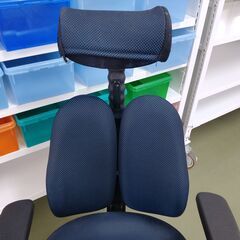 デュオレスト オフィスチェア ブルー 可動肘 メッシュ地 可動ヘッドレスト 腰痛対策 姿勢サポート DR-7501SP 3TBE1 引取限定　 管理TN074の画像