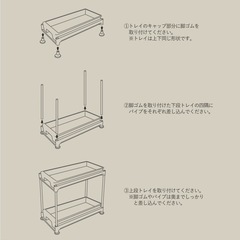 シンク下引き出し収納2段 アイボリーの画像