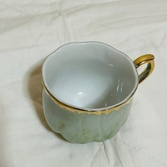 グリーン×ゴールド カップ&ソーサー 5客セット 高級感 食器 ティーカップの画像