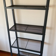 IKEA イケア　LERBERG レールベリ シェルフユニット, ダークグレー, 60x148 cm　の画像