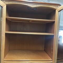 ラタン収納　No.3564　棚　籐　食器棚　コンパクトサイズ　中板調整可能！【リサイクルショップどりーむ】の画像
