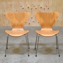 ≪yt2012ジ≫ [2脚セット] フリッツハンセン セブンチェア ① ナチュラルビーチ アルネ・ヤコブセン/FRITZ HANSEN/デザイナーズ家具/中古家具/宮城県仙台市 70814-11の画像