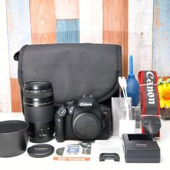 【全国送料無料】 Canon EOS Kiss X7i✨ カメラバッグ付き✨  超望遠レンズセット スマホ転送OK ズームセット✨ 届いたらすぐに使えます✨ キヤノン キャノンの画像