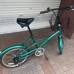 20インチ　外装6段変速　カゴ付きミニベロ　グリーンの画像