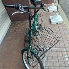 20インチ　外装6段変速　カゴ付きミニベロ　グリーンの画像