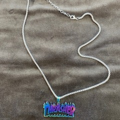 スラッシャー　THASHER ネックレス　チタン色　スケボー　スケートボードの画像