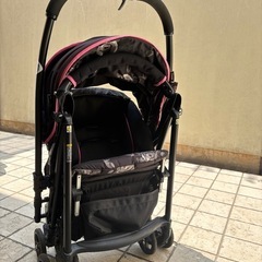 【Combi】AB型ベビーカー 両対面式 ブラック/ピンクの画像