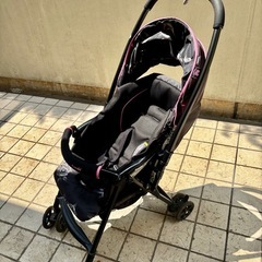 【Combi】AB型ベビーカー 両対面式 ブラック/ピンクの画像