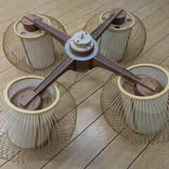 和風レトロ照明 ひも付き■昭和レトロ　電気　電球　照明器具■駒ヶ根市の画像