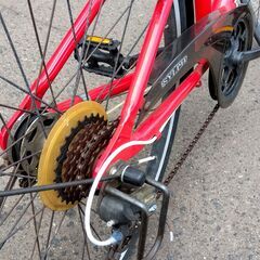 状態悪 26インチ シティサイクル 7段変速 レッド/赤 鍵×1 自転車 サビ多め 札幌市 中央区 南12条の画像