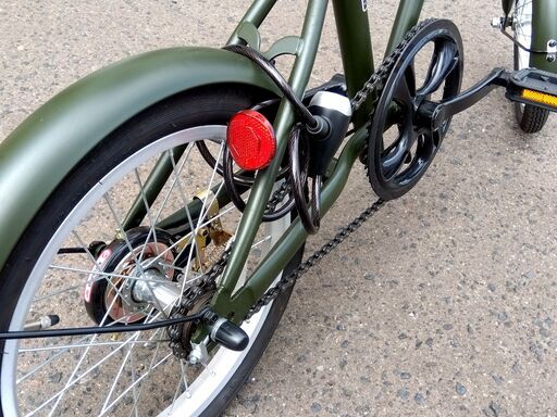 折り畳み自転車 16インチ 変速無し カーキ 鍵×1 コンパクトサイズ 自転車 グリーン系/緑 折りたたみ 札幌市 中央区 南12条